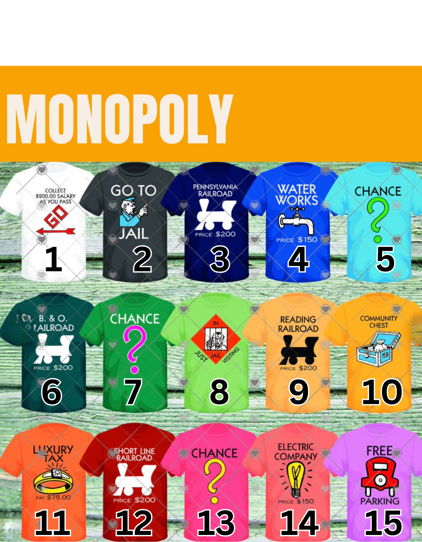 MONOPOLY - CHARACTER TSHIRTS