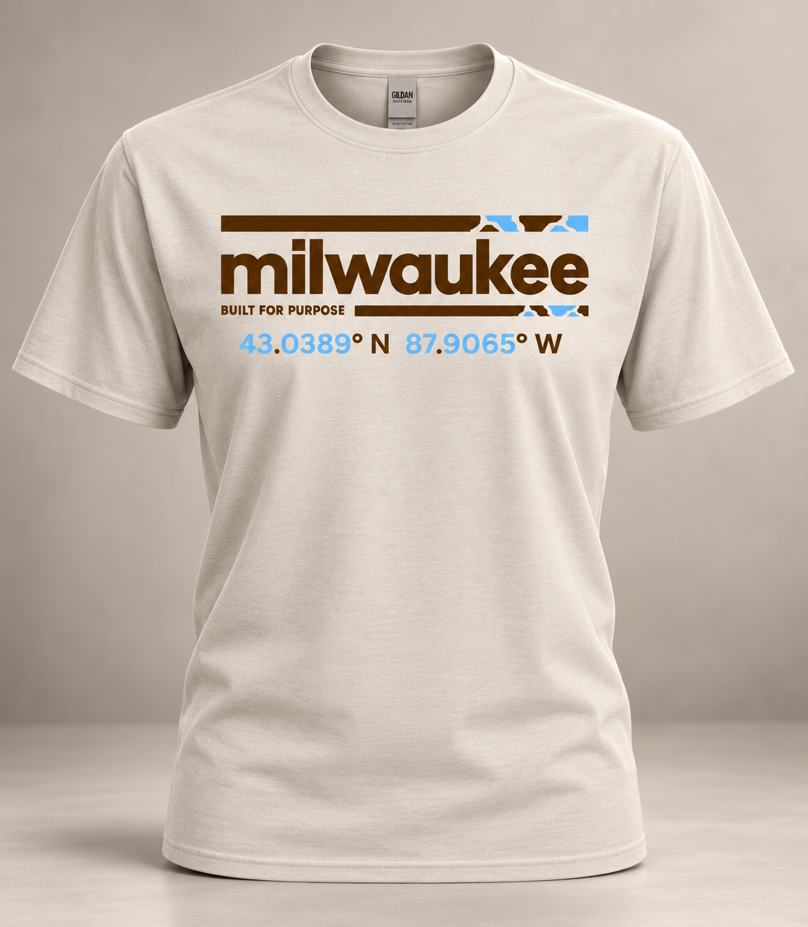 MILWAUKEE Coordinates Tshirt  - Blue and Brown