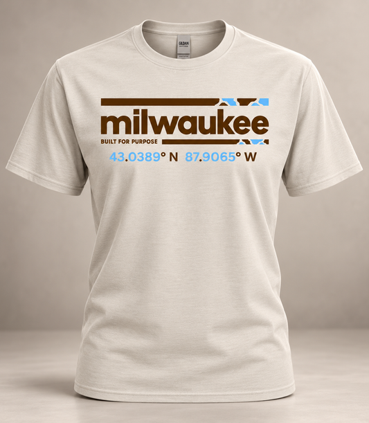 MILWAUKEE Coordinates Tshirt  - Blue and Brown