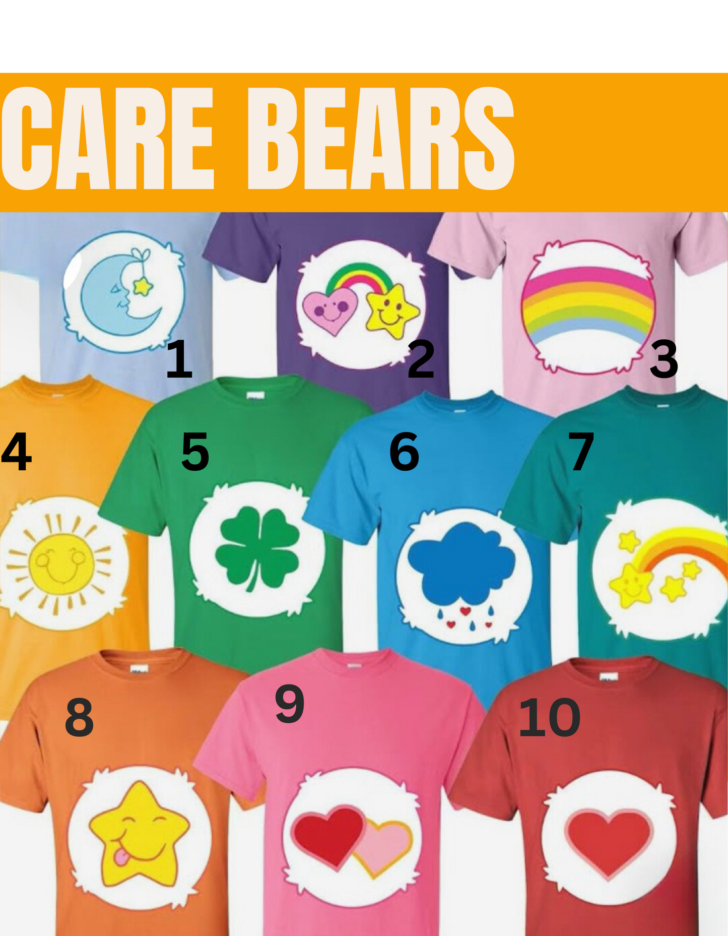 THE CARE BEARS - CHARACTER TSHIRTS