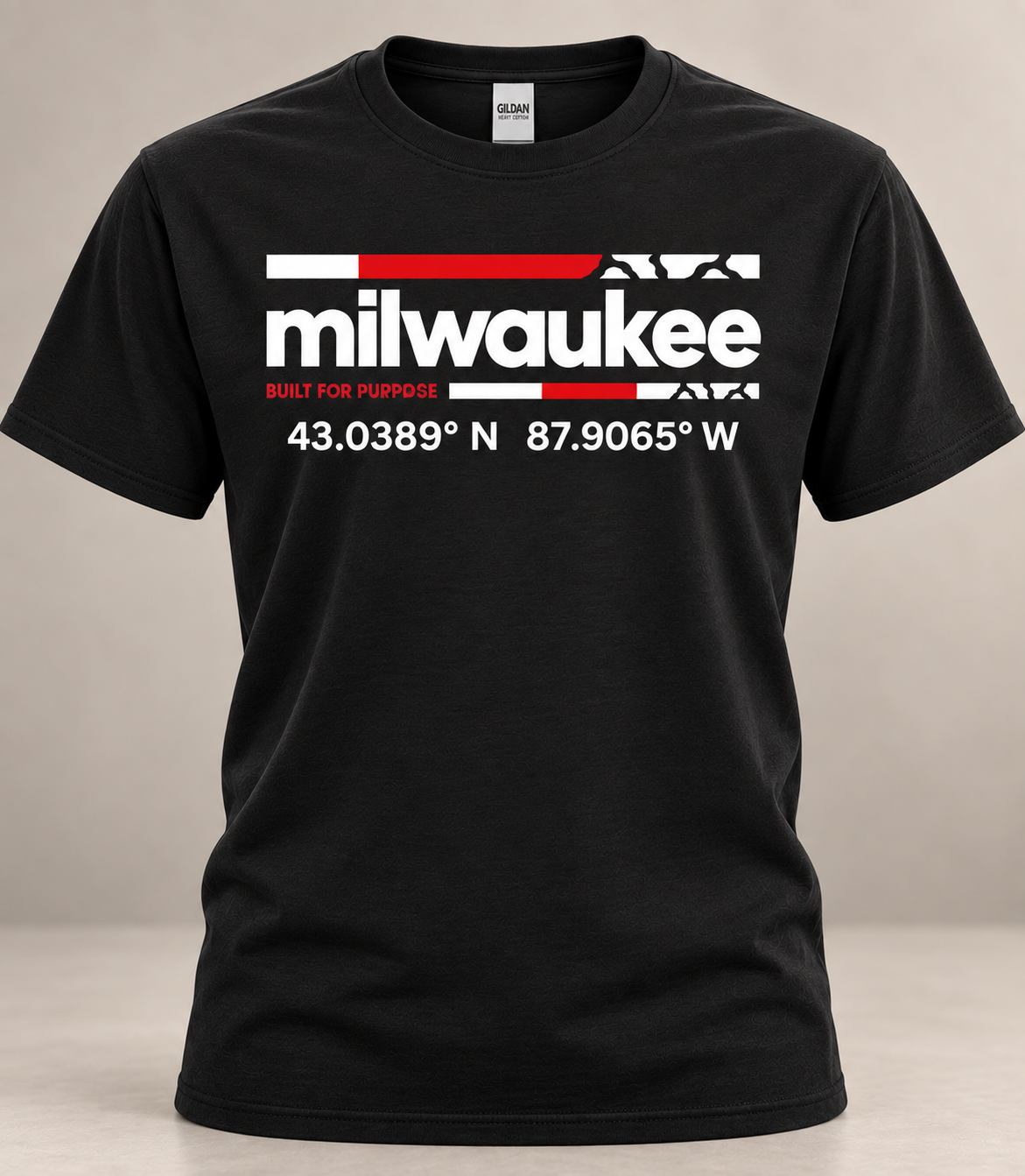 MILWAUKEE Coordinates Tshirt  - Black and Red
